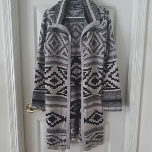 Cable & Gauge Black and Gray Knit Open Cardigan Size M